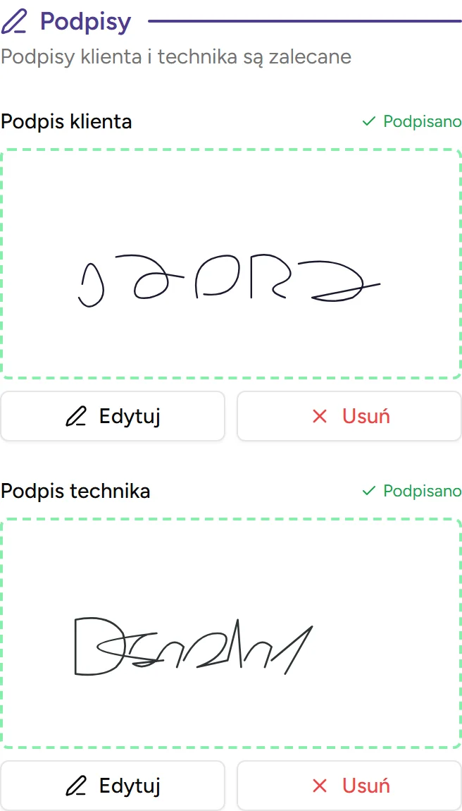 Podpis na ekranie - mobile