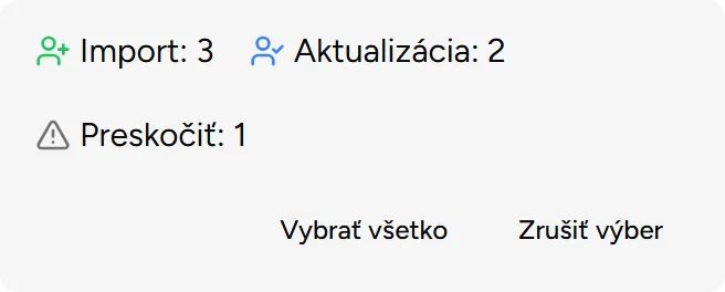 Štatistiky importu Štatistiky importu - Mobile